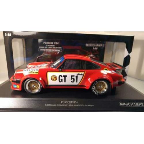 MiniChamps - 1:18 - Porsche 934 Toine Hezemans Winnaar EGT