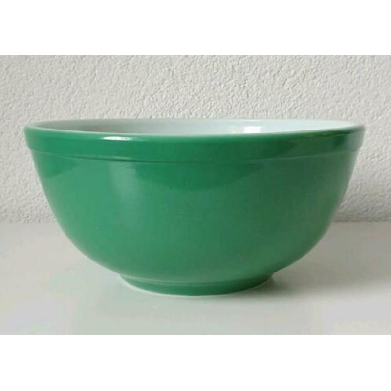 Vintage hoge (oven)schaal Pyrex USA groen melkglas