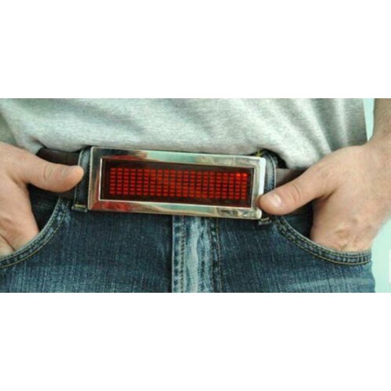 Led matrix gespen met riem + petten, feestartikel, OPRUIMING
