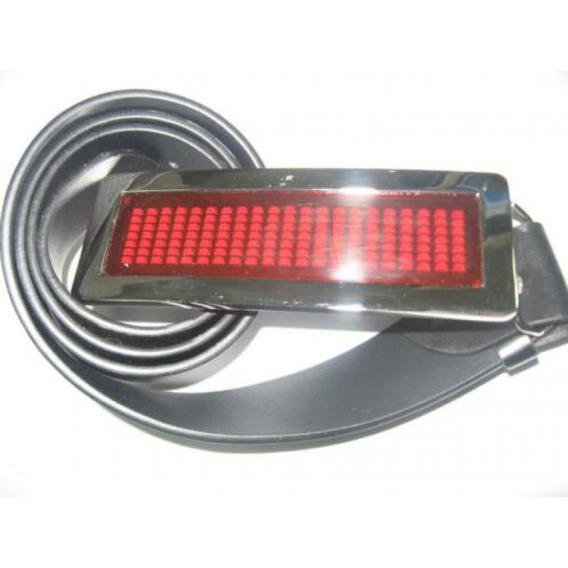 Led matrix gespen met riem + petten, feestartikel, OPRUIMING
