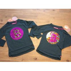 Nieuw longsleeve Le Big veegshirt pailletten meisje 98/104