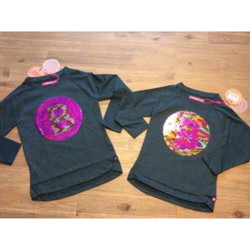 Nieuw longsleeve Le Big veegshirt pailletten meisje 98/104