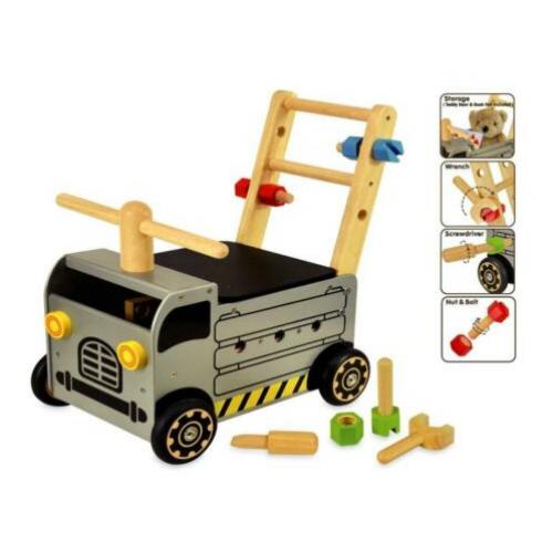 Houten loopwagen duwwagen werktruck I'm Toy