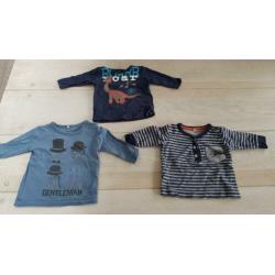 3 shirts / truitjes / longsleeve maat 56