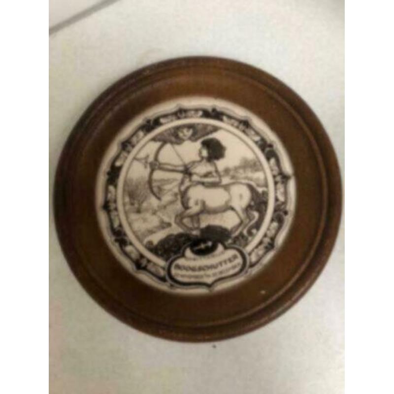12 Dierenriem ronde wandborden van 22 cm doorsnede
