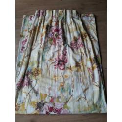 linnen vintage look gordijnen 5.20 br 270 hoog roze geel