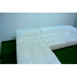 ??ZGAN! fraaie witte leren Topform design hoekbank