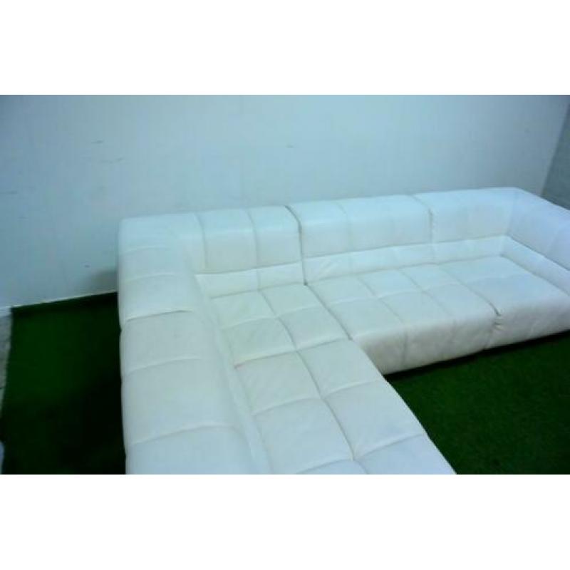 ??ZGAN! fraaie witte leren Topform design hoekbank