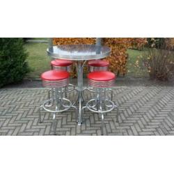Bel Air 4 Amerikaanse barkrukken bar tafel fifties sixties