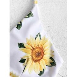 ZAFUL Sunflower Criss Cross Bikini Set - S