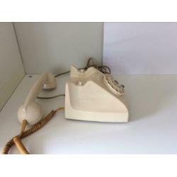 PTT telefoon met draaischijf ivoor retro vintage design