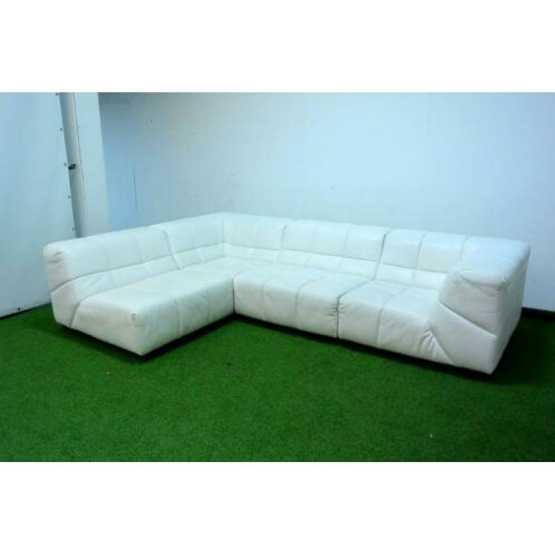 ??ZGAN! fraaie witte leren Topform design hoekbank