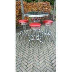 Bel Air 4 Amerikaanse barkrukken bar tafel fifties sixties