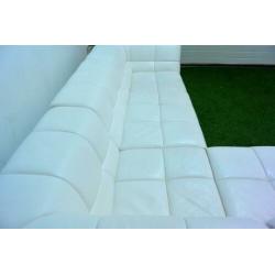 ??ZGAN! fraaie witte leren Topform design hoekbank