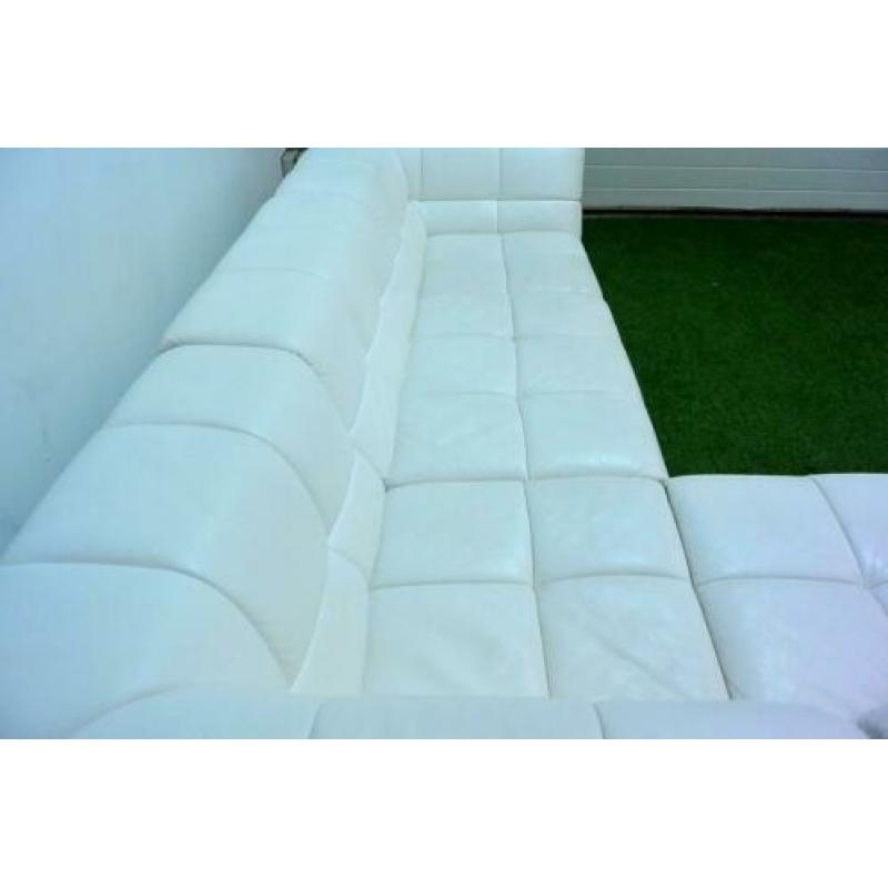 ??ZGAN! fraaie witte leren Topform design hoekbank