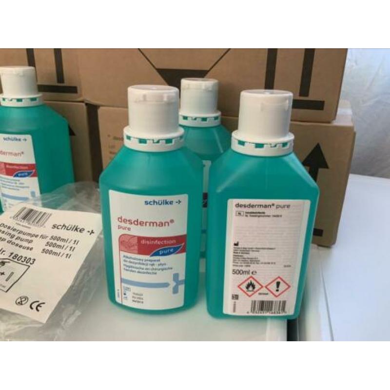 Partij Desderman Pure desinfectie middel, 100ml en 500ml