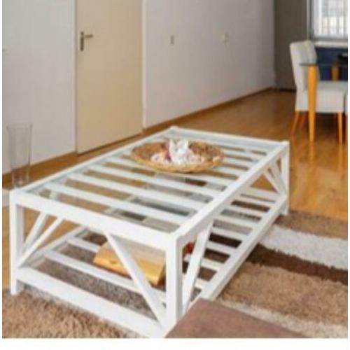 Landelijke wit houten salontafel