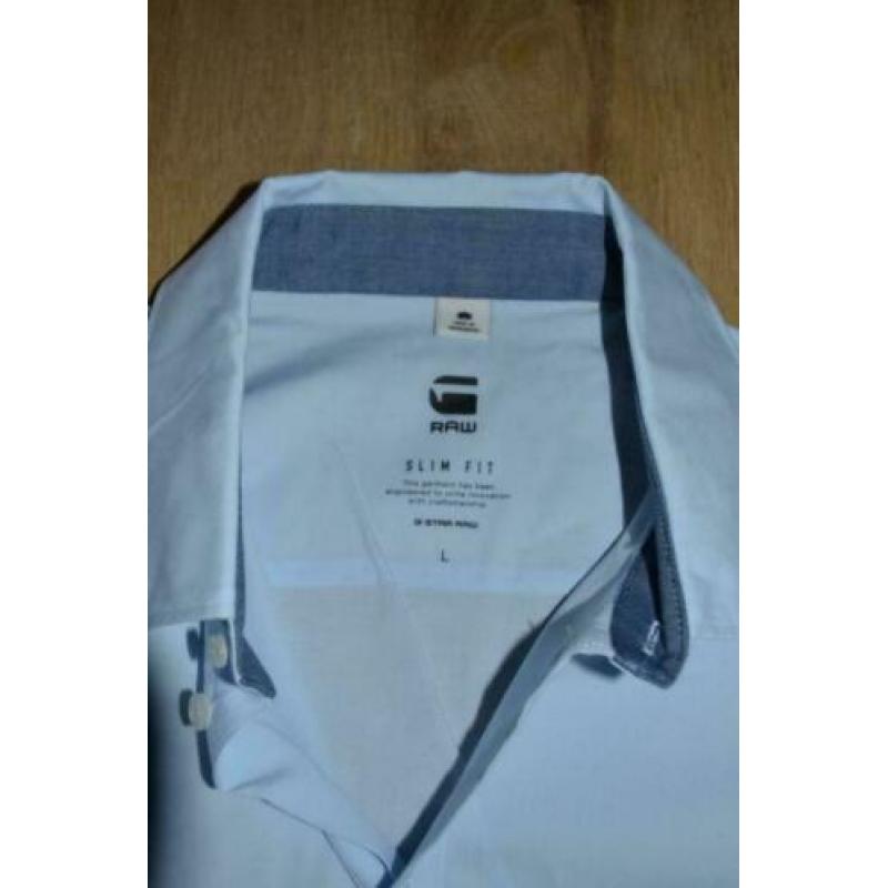Licht blauwe overhemdblouse G-Star maat L