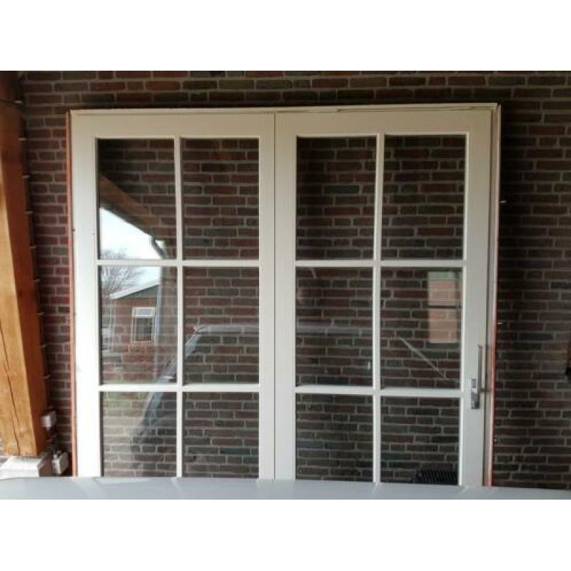 Hardhouten schuifpui B220 H250 dubbel glas