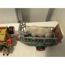 Playmobil 4832 safari jeep met neushoorn op aanhanger