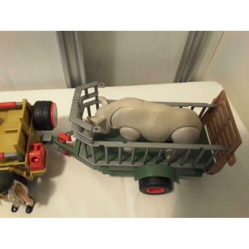 Playmobil 4832 safari jeep met neushoorn op aanhanger