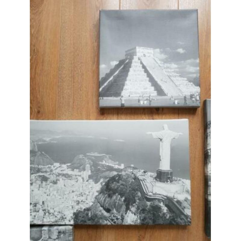 Hout frames met canvas zwart/wit fotos