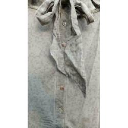 CARBONE woman lever/grijs blouse mt L