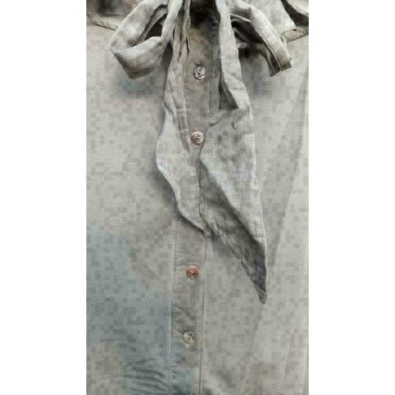 CARBONE woman lever/grijs blouse mt L