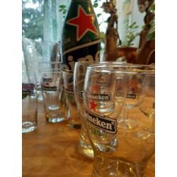 Heineken glazen,pitcher, fles, laars, blik