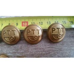 Vintage retro ouderwetse ptt knopen 4 grote 6 kleine