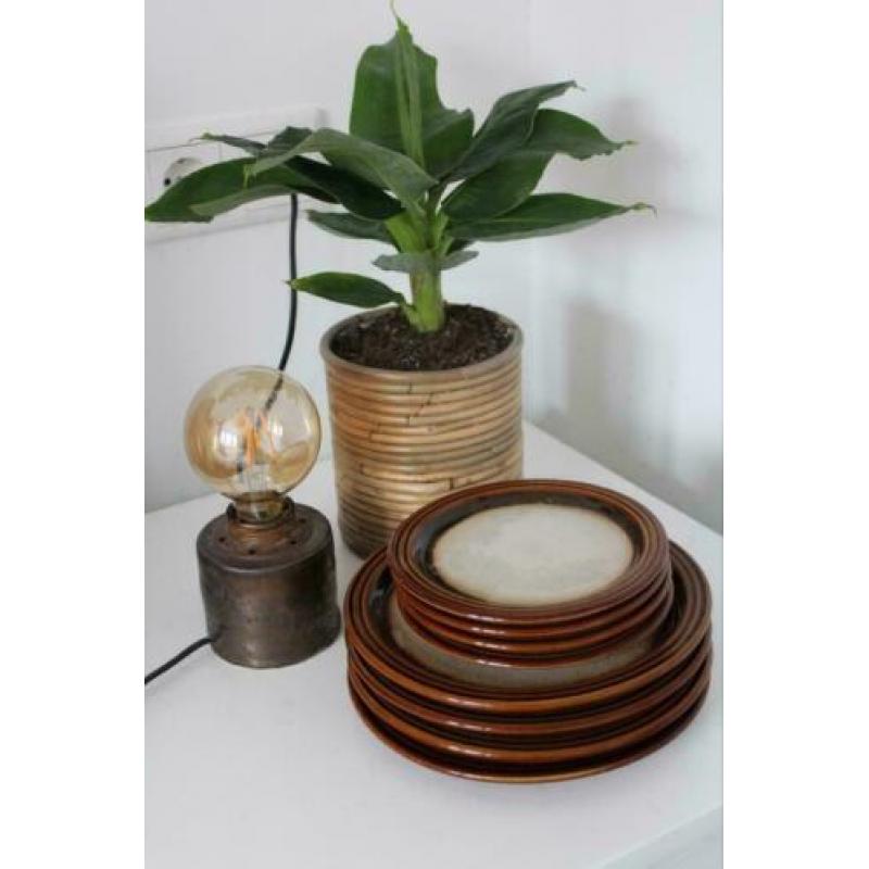 Retro sober bohemian servies borden Gerzit jaren 60 70 boho