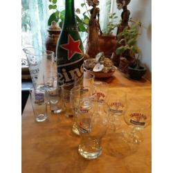 Heineken glazen,pitcher, fles, laars, blik