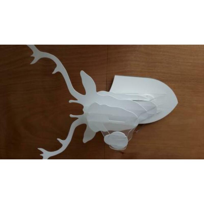 RENDIER wandlamp, hertenkop, wit