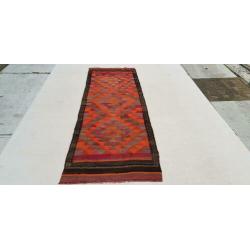 Vintage kelim kleed loper 306x104 cm vloerkleed tapijt kelim