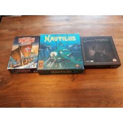 Bordspellenset 3 stuks (p.s. €7,50-€10) oa Nautilus,Tongiaki