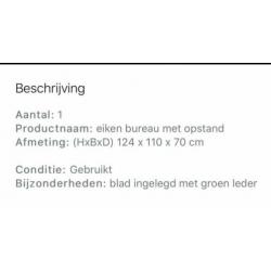Antiek bureau, met ingelegd lederen blad