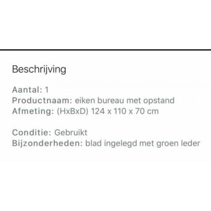 Antiek bureau, met ingelegd lederen blad