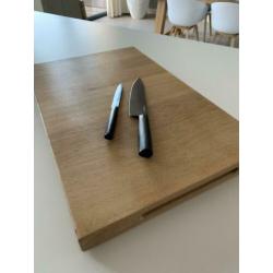 Massief eikenhouten snijplank/hakblok (NIEUW)