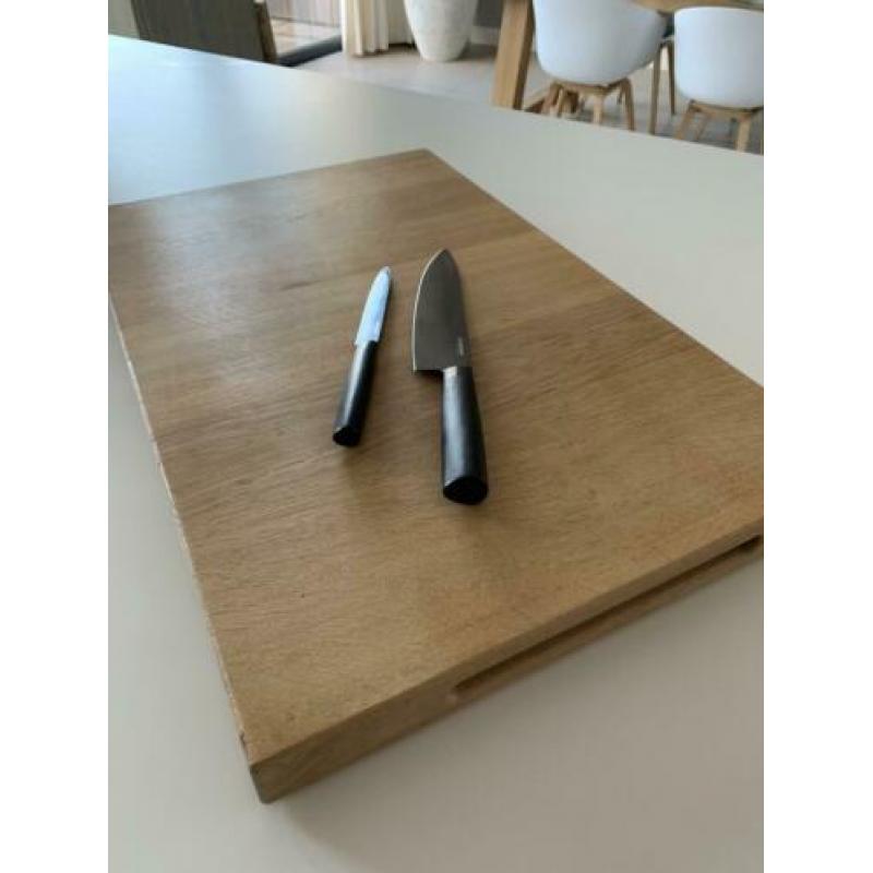 Massief eikenhouten snijplank/hakblok (NIEUW)
