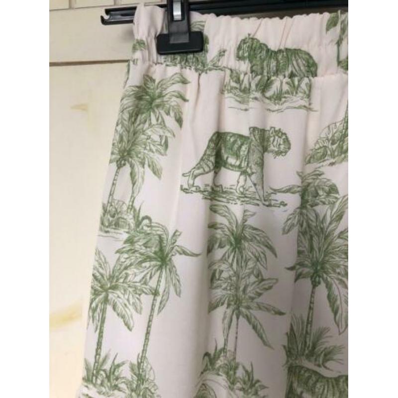 GARCONNE lange stroken rok met panters mt TU