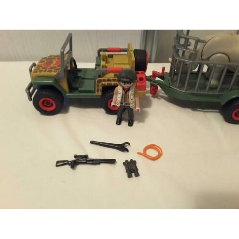 Playmobil 4832 safari jeep met neushoorn op aanhanger