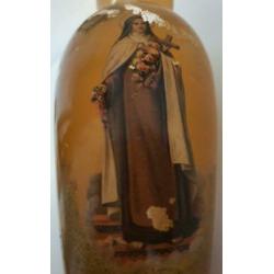 Vaasje antiek maria kruis geloof glas