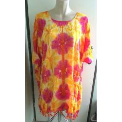 Afrikaanse hippie top M L one size zomers batik tie dye goa