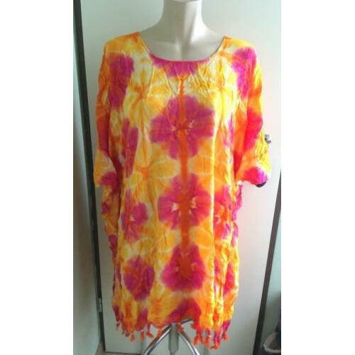 Afrikaanse hippie top M L one size zomers batik tie dye goa