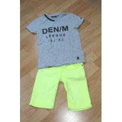 Stoere Retour short + shirt Indian Blue maat 8 / 128 ZGAN!!