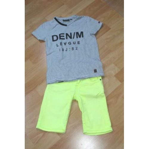Stoere Retour short + shirt Indian Blue maat 8 / 128 ZGAN!!
