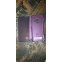 Clear view cover Samsung Galaxy S9 paars