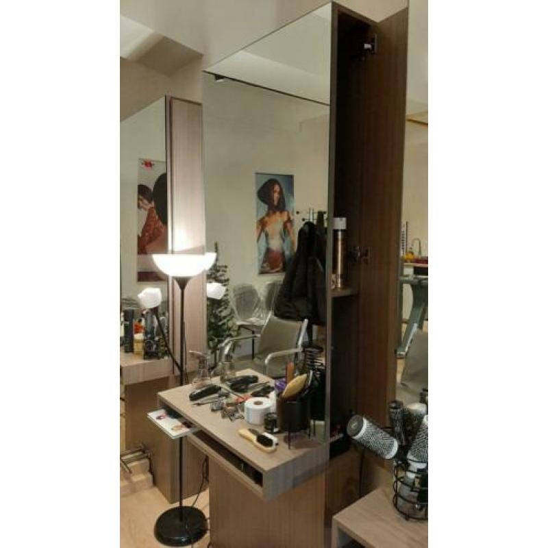 Kapsalon inrichting = 3 stuks Kaptafel Simple met spiegel