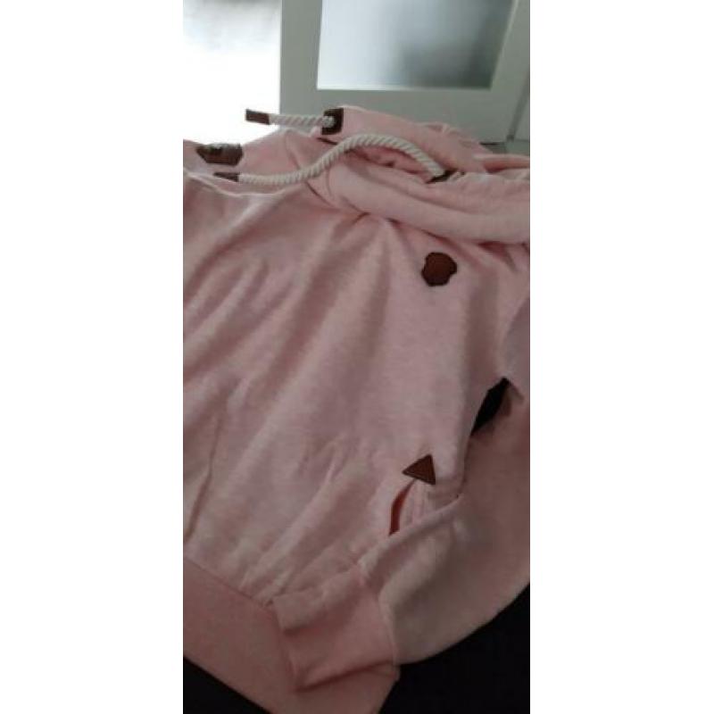 Zachtroze sweather / hoodie Naketano maat M