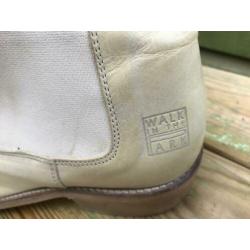 WALK IN THE PARK creme leren enkellaarzen maat 42